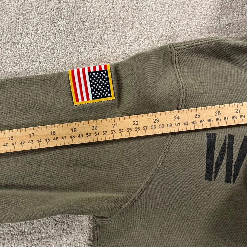 Nike Wildcats Hoodie Mens Small Olive Green American Flag Patch Pullover
